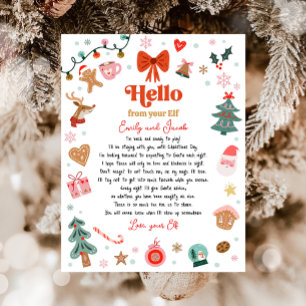 Hello From Your Elf I'm Back Christmas Elf Letter