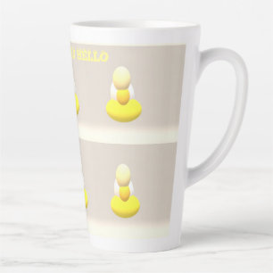 Hello Funny Greeting MR Blob yellow colour cream Latte Mug