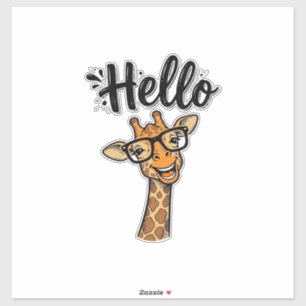 Hello Giraffe Vintage Engraving Cute Animal Shirt_