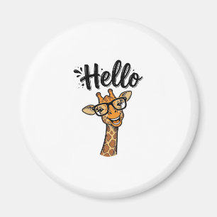 Hello Giraffe Vintage Engraving Cute Animal Shirt_ Magnet