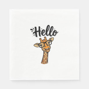 Hello Giraffe Vintage Engraving Cute Animal Shirt_ Napkin