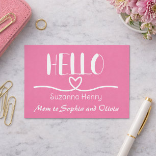 Hello Girl Mum Contact Card Mummy Calling Card