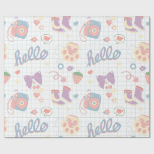 Hello! Girl things pattern Wrapping Paper