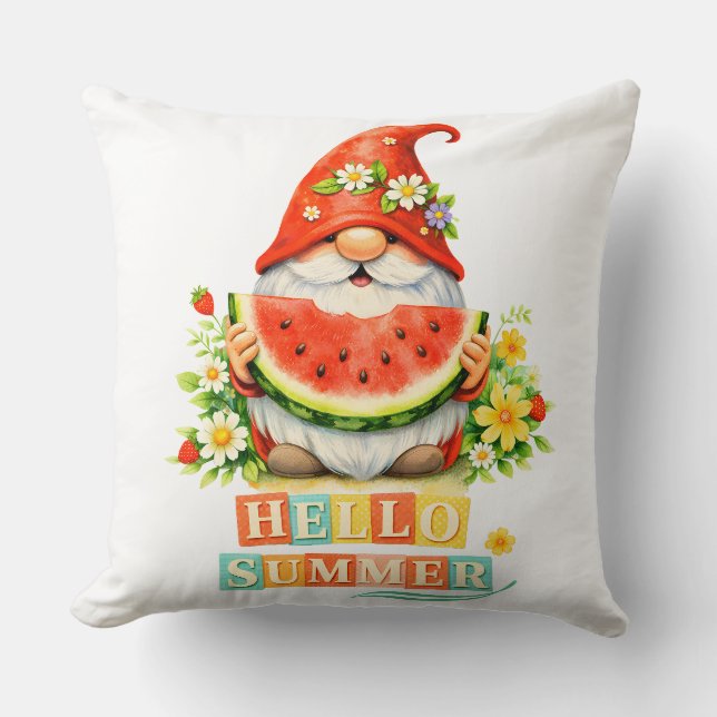 Hello Gnome Summer Cushion (Front)