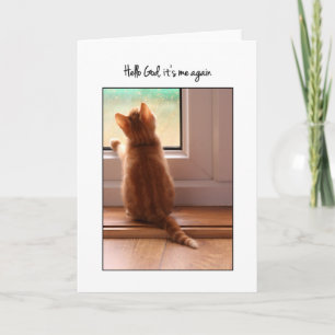 Hello God, it's me again  kitten Blank inside Card