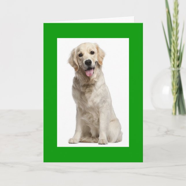 Hello Golden Retriever Puppy Dog Greeting Card (Front)