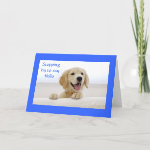 Hello Golden Retriever Puppy Greeting Card