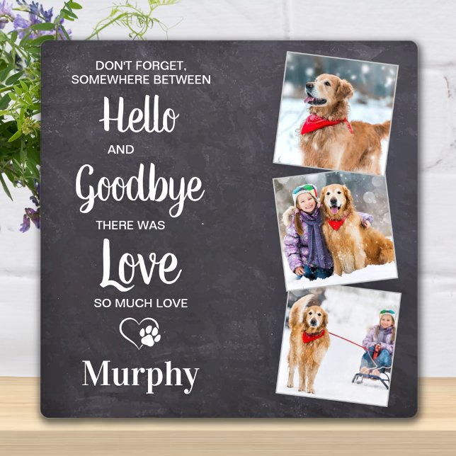 Hello Goodbye Personalised 3 Photo Pet Memorial  Plaque (Creator Uploaded)