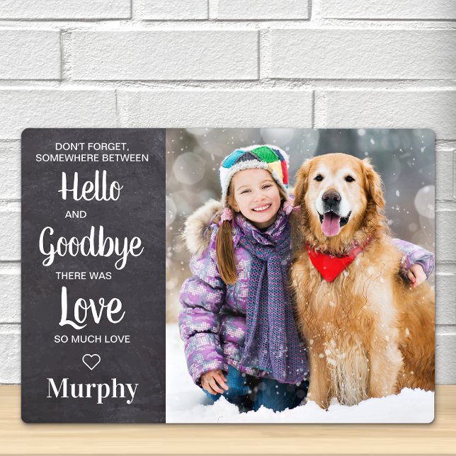 Hello Goodbye Pet Memorial Personalised Dog Photo  Plaque (Creator Uploaded)