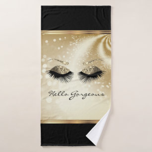 Hello Gorgeous - Beautiful Eyelashes - Gold Bath Towel Set