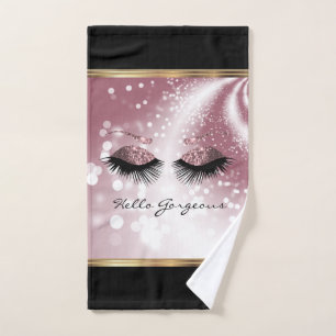 Hello Gorgeous - Beautiful Eyelashes - Rose Gold Bath Towel Set