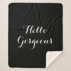 Hello gorgeous black & white sherpa fleece blanket