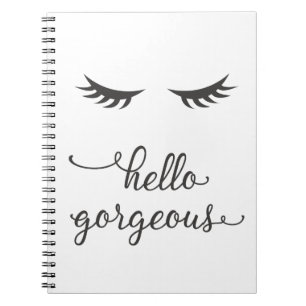 Hello Gorgeous (Eyelashes) in Dark Grey Notebook