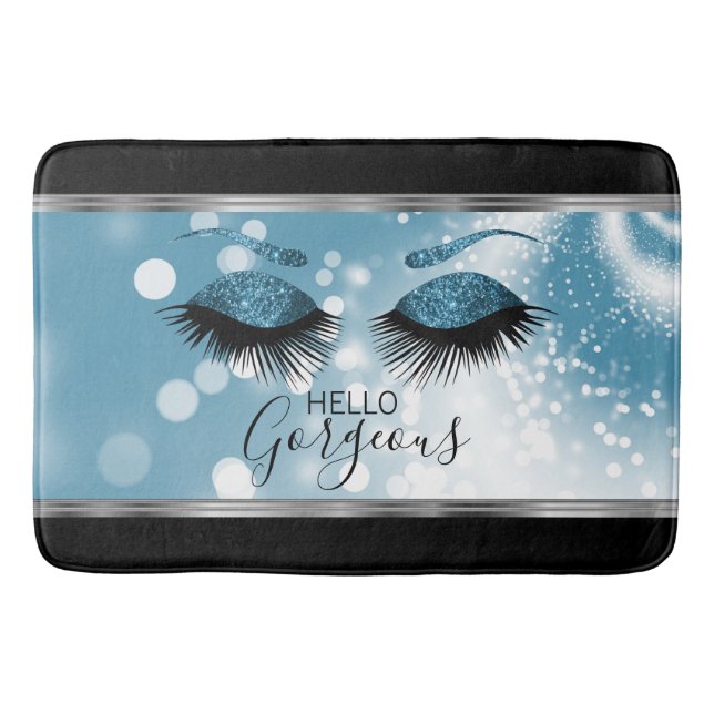 Hello Gorgeous Eyes - Blue  Bath Mat (Front)