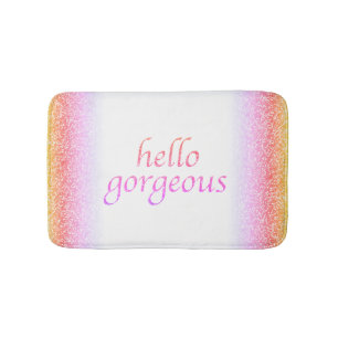 Hello Gorgeous Flirty   Bright Glitter Look Girly Bath Mat