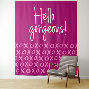 Hello Gorgeous Galentine's day xoxo backdrop Tapestry