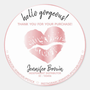 Hello gorgeous Lipstick rosegold Sticker