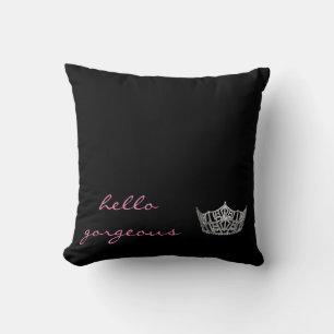 Hello Gorgeous Pageant Crown Pillow