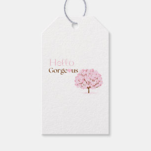 Hello Gorgeous, Pink Blossom Tree Gift Tags
