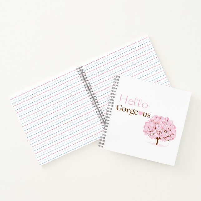 Hello Gorgeous, Pink Blossom Tree Notebook (Inside)