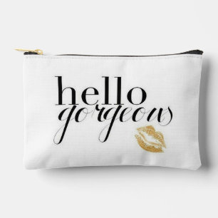 Hello Gorgeous with gold lips Accessory Pouch