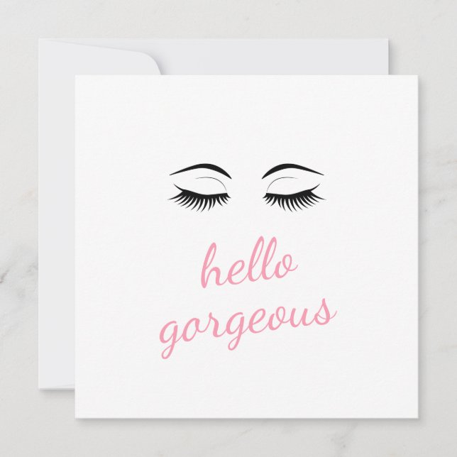 Hello Gorgeous with Pretty Eyelashes Glam Birthday (Front)