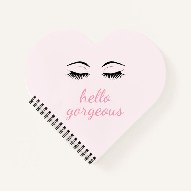 Hello Gorgeous with Pretty Eyelashes Glam Notebook (Front)