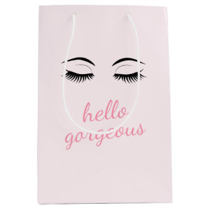 Hello Gorgeous with Pretty Eyelashes Glam Pink Medium Gift Bag