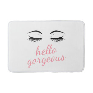 Hello Gorgeous with Pretty Eyelashes Glamorous Bath Mat
