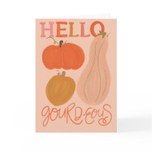 Hello Gourd-eous Thank You Folded Greeting Card