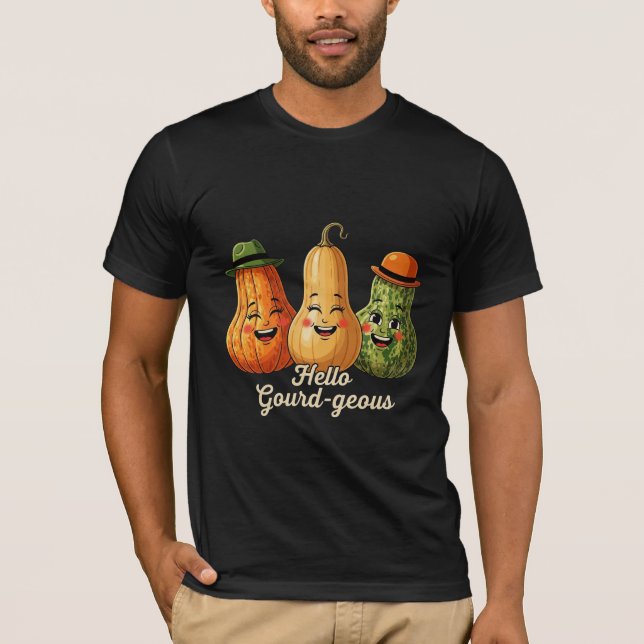 Hello Gourd-geous Funny Pun T-Shirt (Front)