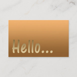 Hello Gradient One Colour Gold with Custom Text Business Card