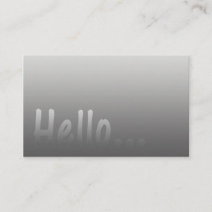 Hello Gradient One Colour Silver with Custom Text Business Card