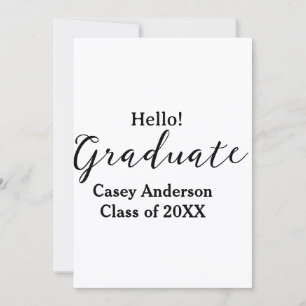 Hello graduate class of 20XX name congrats stylish Announcement
