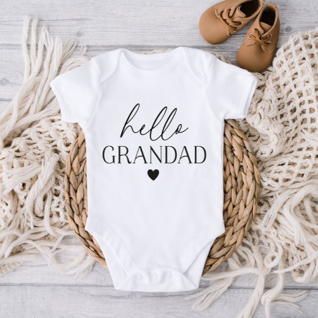 Hello Grandad - Pregnancy Announcement Baby Bodysuit (Creator Uploaded)
