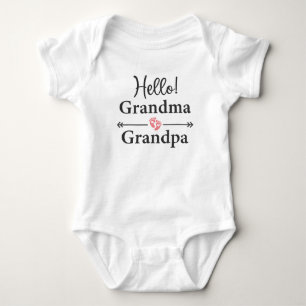 Hello Grandma and Grandpa Pregnancy Announcement Baby Bodysuit