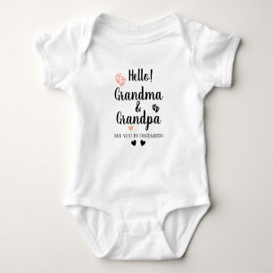 Hello Grandma and Grandpa Pregnancy Reveal  Baby Bodysuit