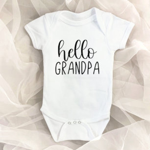 Hello Grandpa Pregnancy Announcement Grandfather Baby Bodysuit