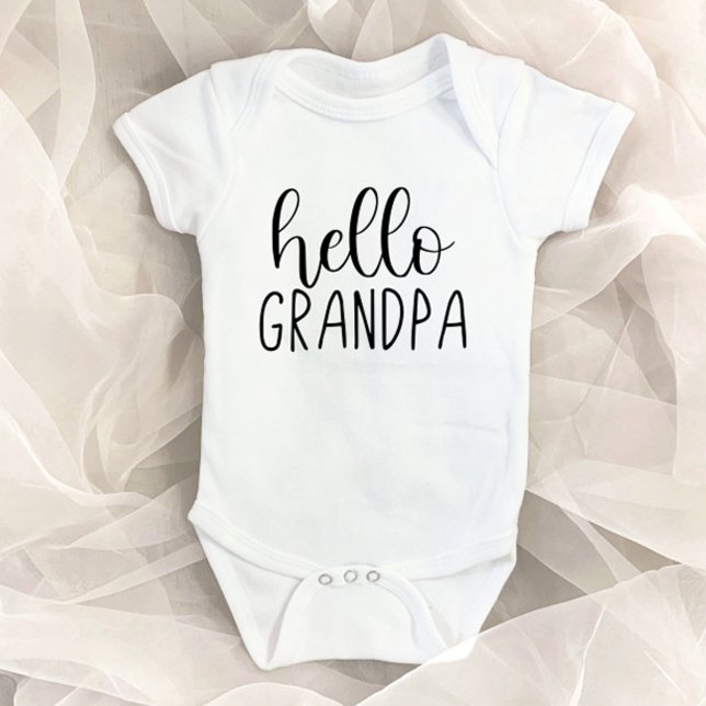 Hello Grandpa Pregnancy Announcement Grandfather Baby Bodysuit (Creator Uploaded)