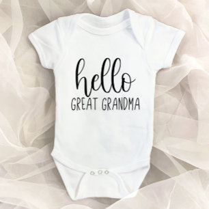 Hello Great Grandma Pregnancy Announcement Baby Bodysuit