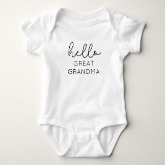 Hello Great Grandma Pregnancy Announcement Reveal Baby Bodysuit