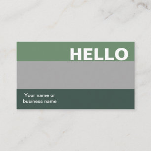 Hello Green Grey Colour Palette Minimal Classy Business Card