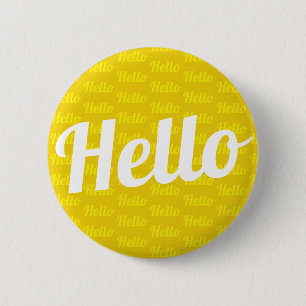 Hello greeting 6 cm round badge