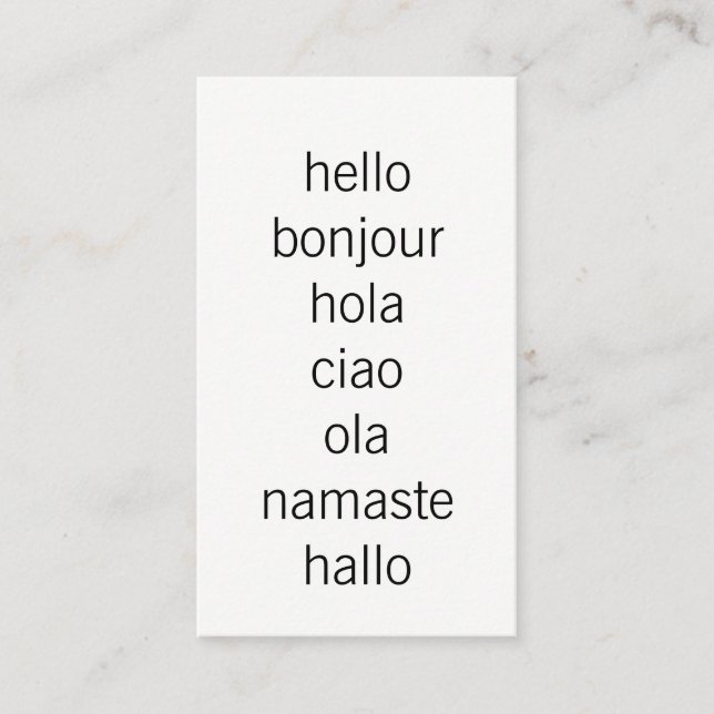 Hello Greetings Business Card (Front)