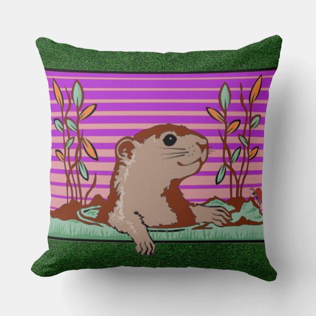 Hello, Groundhog's Shadow - Cushion (Front)