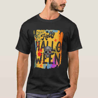 Hello Halloween Funny Halloween Vibes Happy Hallow T-Shirt