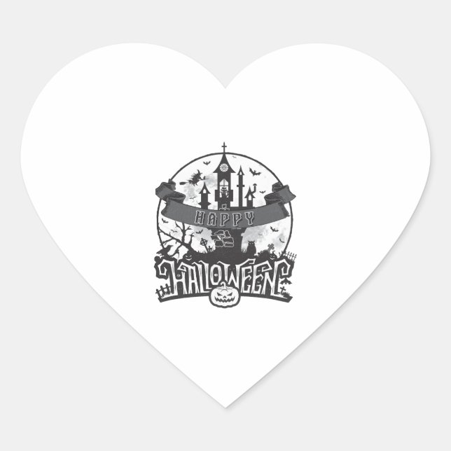 Hello Halloween - Halloween party Heart Sticker (Front)