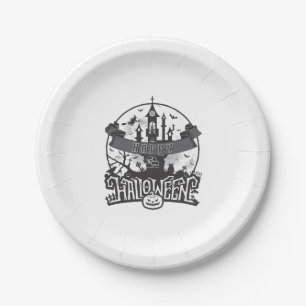Hello Halloween - Halloween party Paper Plate