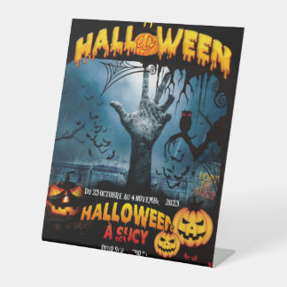 Hello Halloween  Pedestal Sign