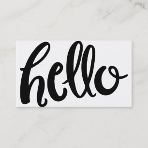 Hello Hand Lettered Business Card